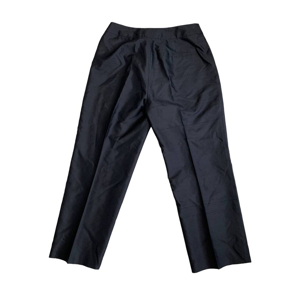 Willi Smith Dress Silk Pants Women's Size 10 Hi-Rise Black Lined Zip Hook-eye